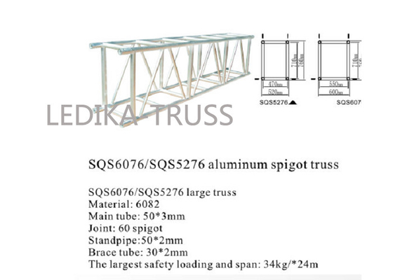 Large Project Aluminium Roof Truss System Heavy Duty 520 X 760mm